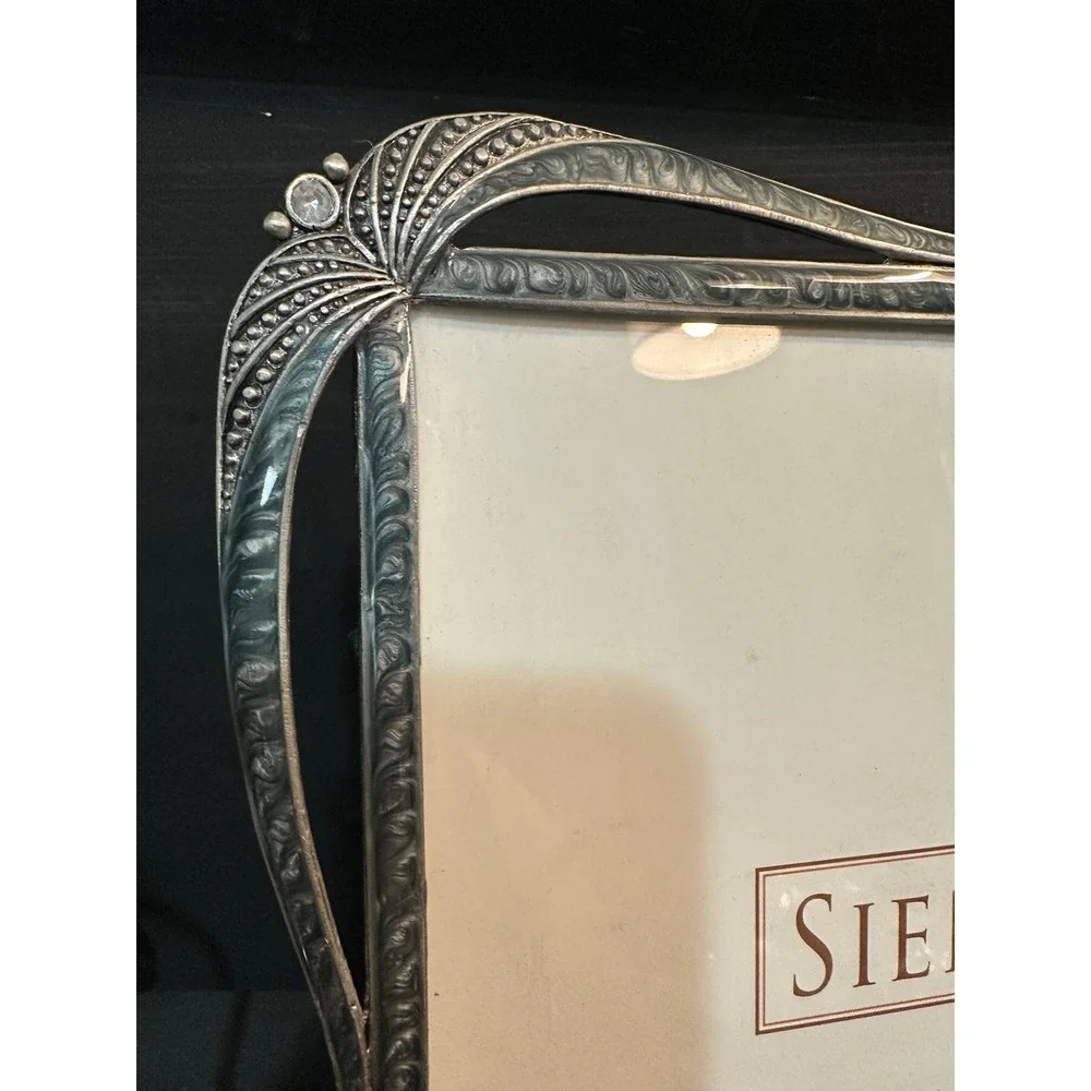 Sienna‎ Art Nouveau Style Silver Metal 8x10 Picture Frame Rhinestone Accents
